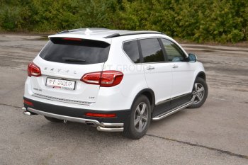 15 799 р. Порожки для ног из трубы Ø51 с алюминиевой площадкой Petroil Tuning  Haval H6 (2013-2020) (Нержавеющая полированная сталь)  с доставкой в г. Пермь. Увеличить фотографию 3