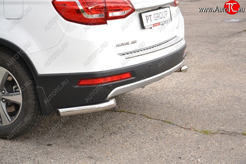 15 249 р. Защита заднего бампера Petroil Tuning (уголки, d63)  Haval H6 (2013-2020) (Нержавеющая полированная сталь)  с доставкой в г. Пермь