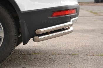 24 949 р. Защита заднего бампера Petroil Tuning (уголки двойные, d63/51)  Haval H6 (2013-2020) (Нержавеющая полированная сталь)  с доставкой в г. Пермь. Увеличить фотографию 2
