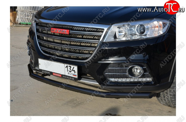 7 999 р. Защита переднего бампера Slitkoff (Ø 57 мм).  Haval H6 (2013-2020) (Цвет: черный)  с доставкой в г. Пермь