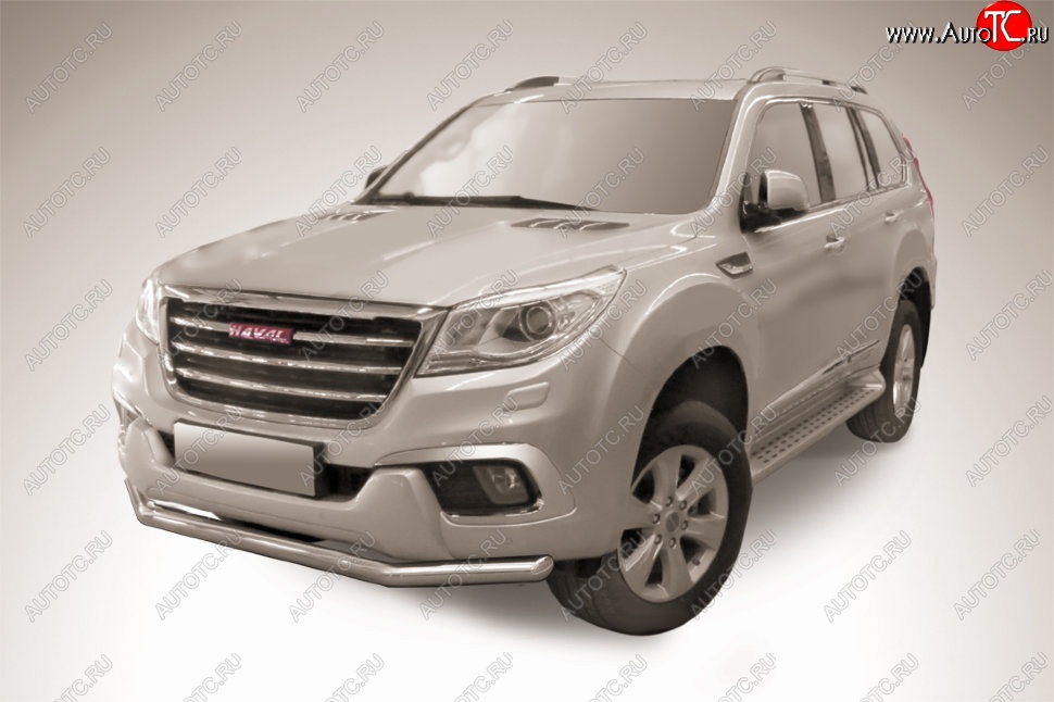 11 899 р. Защита переднего бампера Slitkoff (d57 мм)  Haval H9 (2017-2019) 1-ый рестайлинг (Нержавеющая сталь)  с доставкой в г. Пермь
