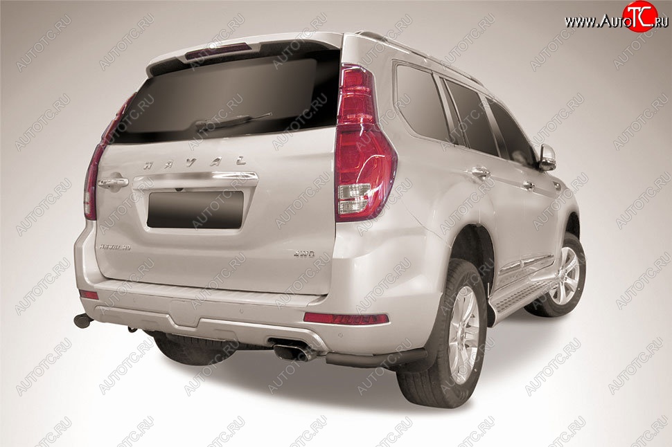 4 999 р. Защита порогов Slitkoff (уголки, d57 мм)  Haval H9 (2017-2019) 1-ый рестайлинг (Сталь с полимерным покрытием. Цвет: чёрный)  с доставкой в г. Пермь