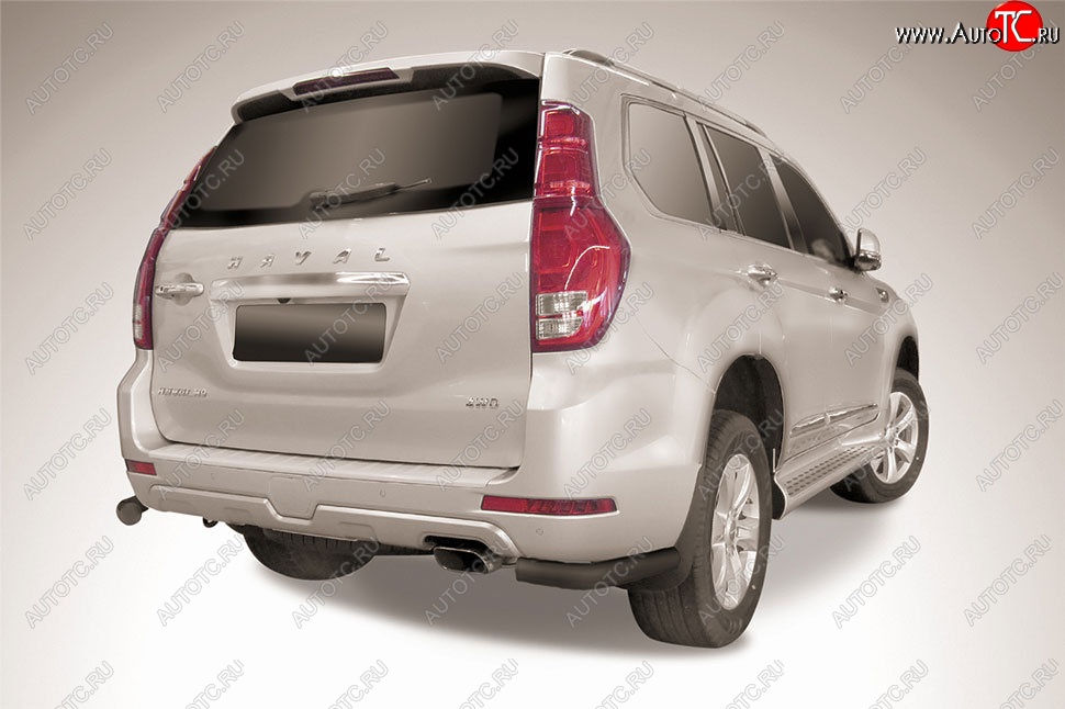 5 999 р. Защита порогов Slitkoff (уголки, d76 мм)  Haval H9 (2017-2019) 1-ый рестайлинг (Сталь с полимерным покрытием. Цвет: чёрный)  с доставкой в г. Пермь