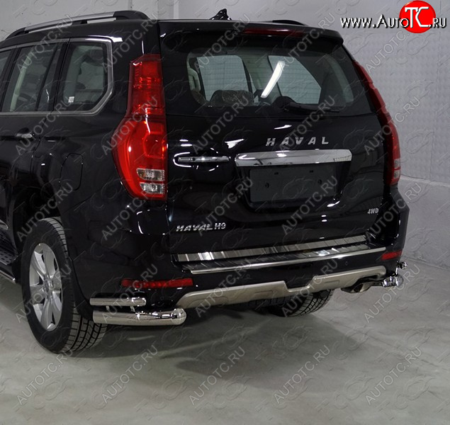 24 749 р. Защита заднего бампера (уголки двойные) ТСС 76,1/42,4 мм  Haval H9 (2017-2019) 1-ый рестайлинг  с доставкой в г. Пермь