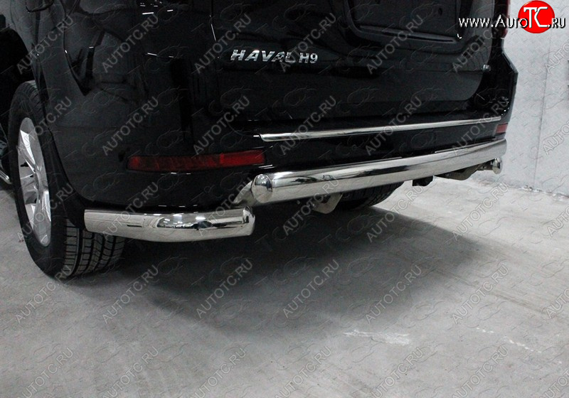 21 699 р. Защита заднего бампера (овальная) ТСС 75х42 мм  Haval H9 (2017-2019) 1-ый рестайлинг  с доставкой в г. Пермь