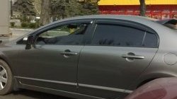 999 р. Комплект дефлекторов окон (ветровиков) 4 шт. (седан) Russtal Honda Civic FD седан дорестайлинг (2005-2008)  с доставкой в г. Пермь. Увеличить фотографию 3