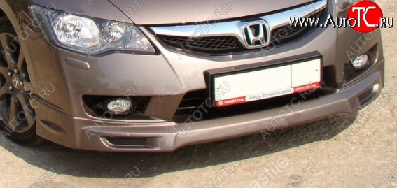 6 499 р. Накладка на передний бампер MUGEN Style 1  Honda Civic  FD (2009-2011) седан рестайлинг (Неокрашенная)  с доставкой в г. Пермь