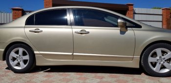 4 099 р. Пороги накладки CentreTuning Honda Civic FD седан дорестайлинг (2005-2008) (Неокрашенные)  с доставкой в г. Пермь. Увеличить фотографию 3