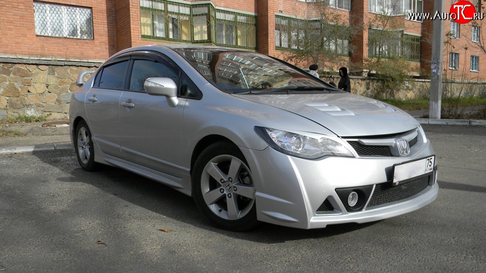 5 699 р. Решётка радиатора Mugen RR Honda Civic FD седан дорестайлинг (2005-2008) (Неокрашенная)  с доставкой в г. Пермь