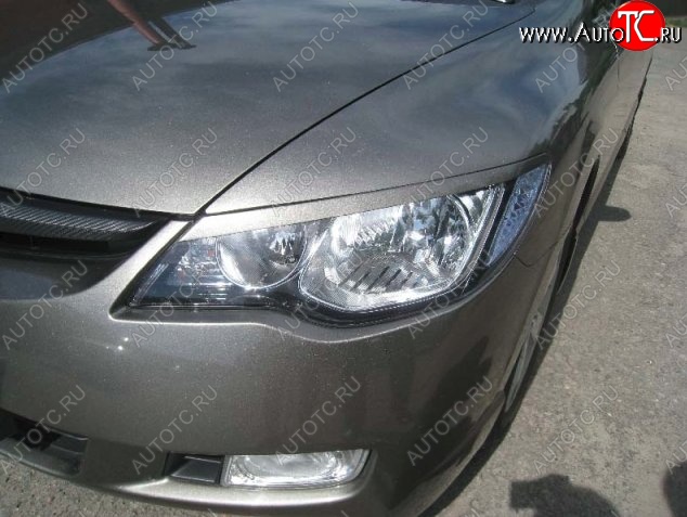 1 649 р. Реснички на фары CT Honda Civic FD седан дорестайлинг (2005-2008) (Неокрашенные)  с доставкой в г. Пермь