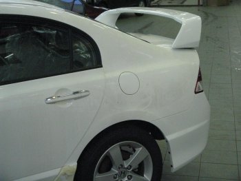 3 349 р. Спойлер Lit company Honda Civic FD седан дорестайлинг (2005-2008) (Неокрашенный)  с доставкой в г. Пермь. Увеличить фотографию 2