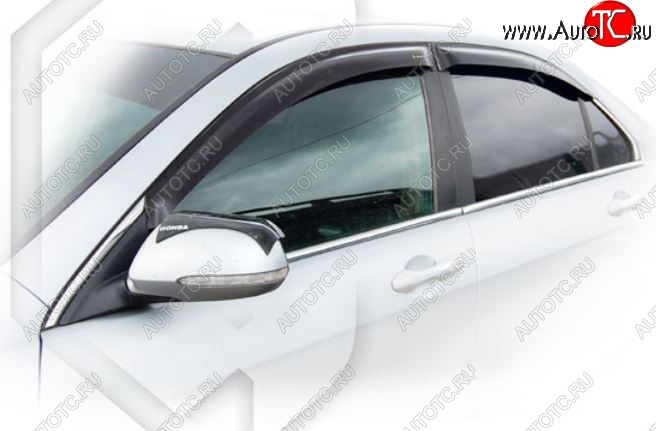 1 999 р. Дефлектора окон (L7, L8, L9) CA-Plastiс  Honda Accord  7 CL (2005-2008) седан рестайлинг (Classic полупрозрачный, Без хром.молдинга, Крепление только на скотч)  с доставкой в г. Пермь