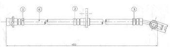 Тормозной шланг передний SAT (правый) Honda Inspire 4 UC рестайлинг (2005-2007)