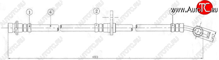729 р. Тормозной шланг передний SAT (правый) Honda Inspire 4 UC рестайлинг (2005-2007)  с доставкой в г. Пермь
