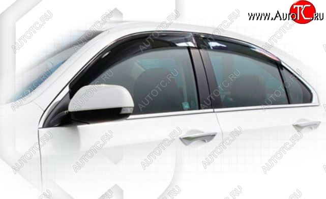 1 999 р. Дефлектора окон CA-Plastiс Honda Accord 8 CU седан дорестайлинг (2008-2011) (Classic полупрозрачный, Без хром.молдинга)  с доставкой в г. Пермь
