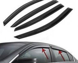 Комплект дефлекторов окон (ветровиков) 4 шт. (седан) Russtal Honda Accord 8 CU седан дорестайлинг (2008-2011)