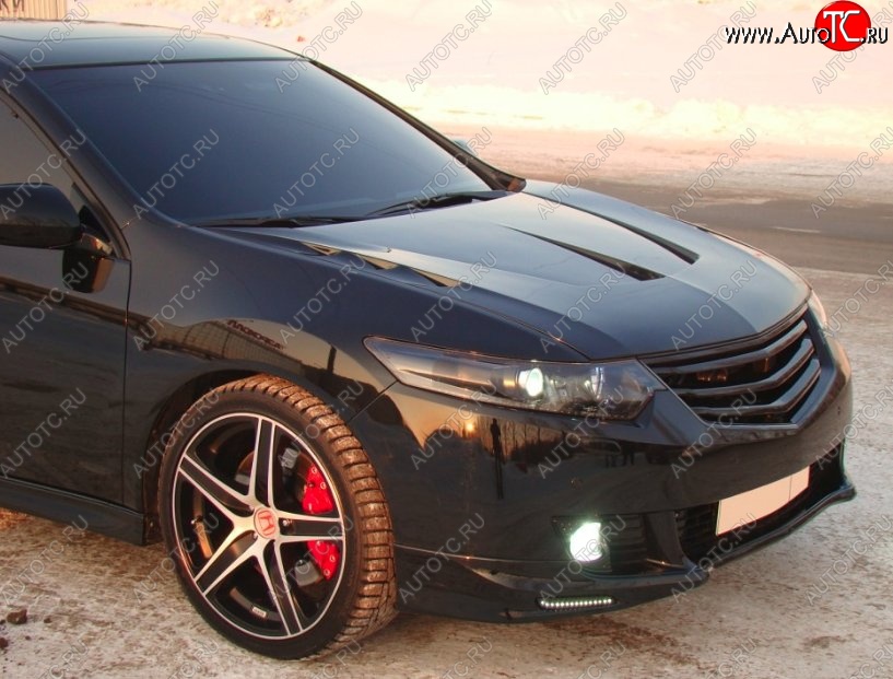 41 899 р. Пластиковый капот Agressive Air (с прорезанными центральными и боковыми воздуховодами)  Honda Accord  8 CU (2008-2011) седан дорестайлинг (Неокрашенный)  с доставкой в г. Пермь