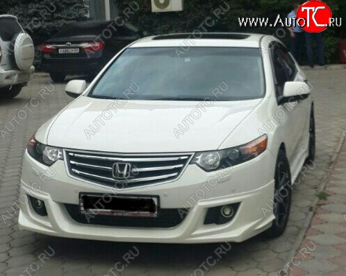 7 199 р. Накладка на передний бампер Style  Honda Accord  8 CU (2008-2011) седан дорестайлинг (Неокрашенная)  с доставкой в г. Пермь