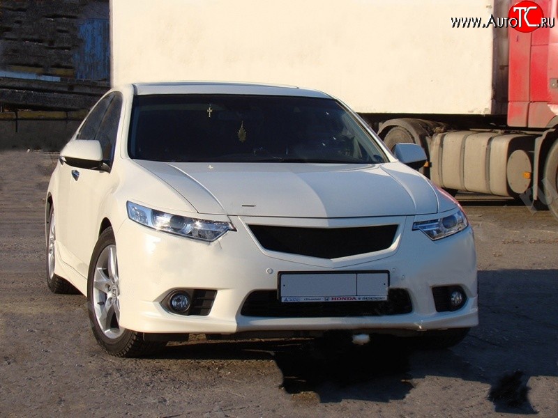 4 649 р. Клыки Type-S Mini на передний бампер автомобиля  Honda Accord ( 8 CU,  8 CW) (2011-2013) седан рестайлинг, универсал рестайлинг (Неокрашенная)  с доставкой в г. Пермь
