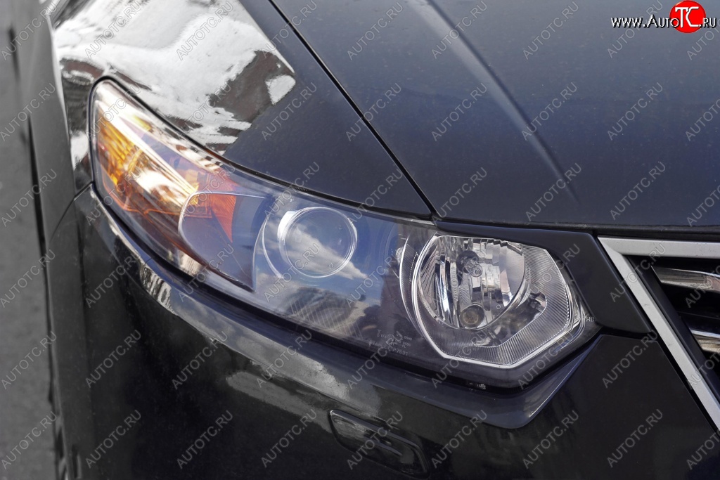 319 р. Реснички на фары RA Honda Accord 8 CU седан дорестайлинг (2008-2011) (Неокрашенные)  с доставкой в г. Пермь