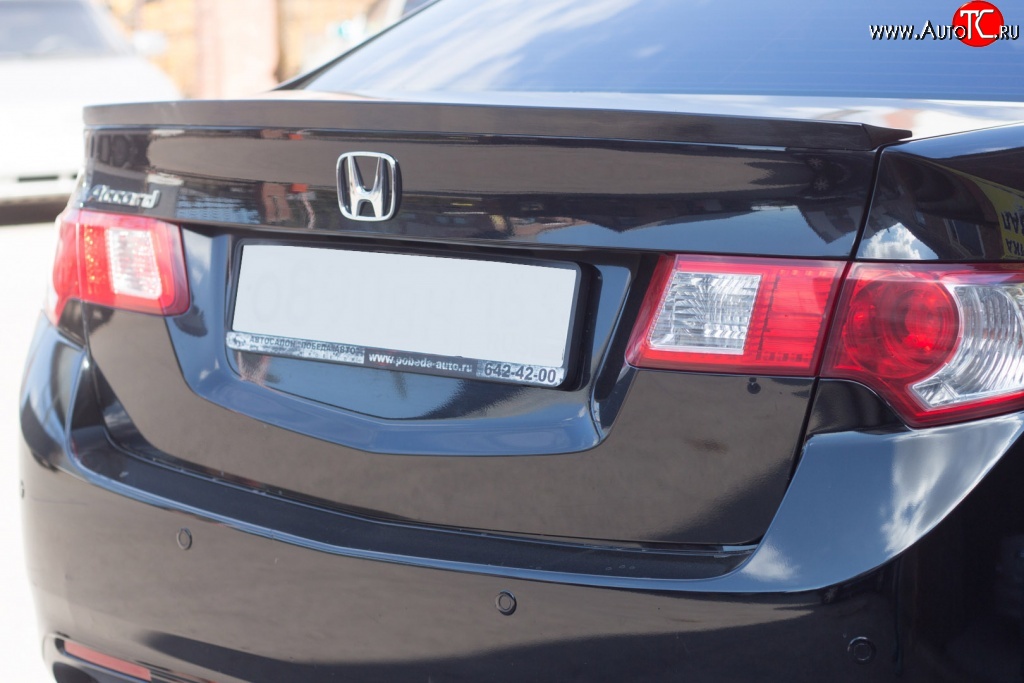 2 999 р. Лип спойлер K-1 Honda Accord 8 CU седан дорестайлинг (2008-2011) (Неокрашенный)  с доставкой в г. Пермь