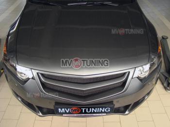 1 399 р. Планка решетки радиатора Sport var №2 Honda Accord 8 CU седан дорестайлинг (2008-2011)  с доставкой в г. Пермь. Увеличить фотографию 3