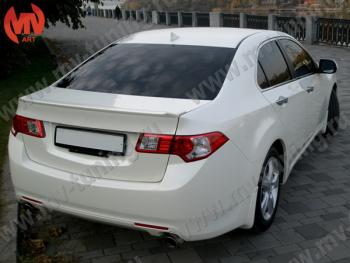 4 199 р. Лип спойлер на крышку багажника MV-Tuning Honda Accord 8 CU седан дорестайлинг (2008-2011) (Неокрашенный)  с доставкой в г. Пермь. Увеличить фотографию 2