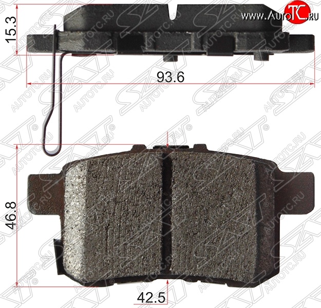 699 р. Колодки тормозные SAT (задние) Honda Accord 8 CU седан дорестайлинг (2008-2011)  с доставкой в г. Пермь