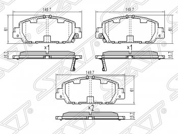 Колодки тормозные SAT (передние) Honda Accord 8 CU седан дорестайлинг (2008-2011)