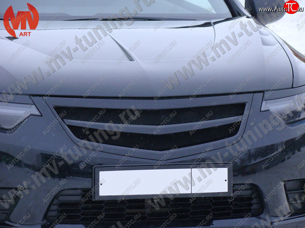 5 949 р. Решётка радиатора Sport  Honda Accord ( 8 CU,  8 CW) (2011-2013) седан рестайлинг, универсал рестайлинг (С сеткой, Неокрашенная)  с доставкой в г. Пермь