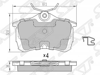 Колодки тормозные SAT Honda Accord 6 CF седан дорестайлинг (1997-2000)