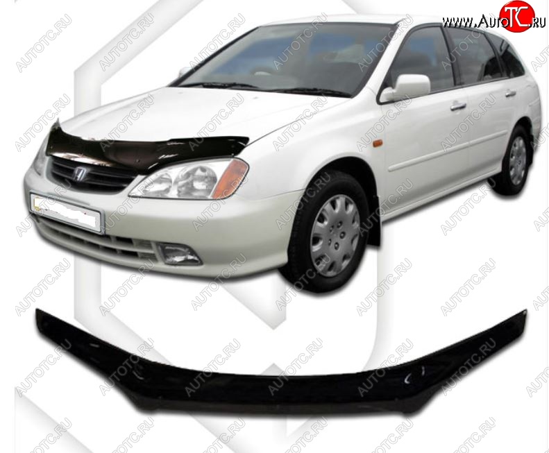 1 999 р. Дефлектор капота (TA1, TA2, TA3, TA4) CA-Plastic  Honda Avancier (1999-2003) (Classic черный, Без надписи)  с доставкой в г. Пермь