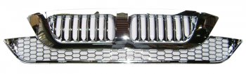 23 449 р. Решётка радиатора SAT (комлект верх + низ) Honda CR-V RE1,RE2,RE3,RE4,RE5,RE7 дорестайлинг (2007-2010) (Хром)  с доставкой в г. Пермь. Увеличить фотографию 2