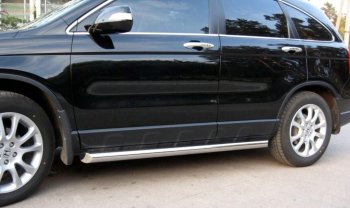 23 799 р. Защита порогов из круглой трубы диаметром 76 мм SLITKOFF v1 Honda CR-V RE1,RE2,RE3,RE4,RE5,RE7 дорестайлинг (2007-2010)  с доставкой в г. Пермь. Увеличить фотографию 2