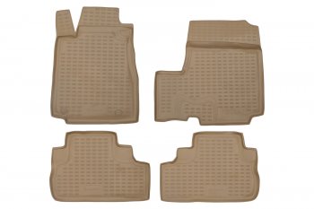 Комплект ковриков салона Element (полиуретан) Honda CR-V RE1,RE2,RE3,RE4,RE5,RE7 дорестайлинг (2007-2010) (Бежевые)