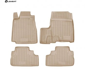 Комплект 3D ковриков салона Element (полиуретан) (с савбуфером) Honda CR-V RE1,RE2,RE3,RE4,RE5,RE7 дорестайлинг (2007-2010) (Бежевые)