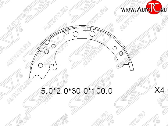 1 199 р. Колодки ручного тормоза SAT Honda CR-V RE1,RE2,RE3,RE4,RE5,RE7 дорестайлинг (2007-2010)  с доставкой в г. Пермь