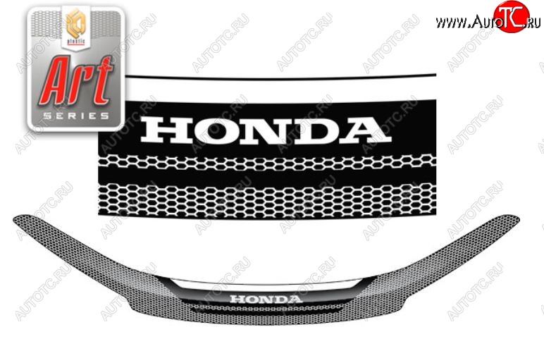 2 159 р. Дефлектор капота CA-Plastiс  Honda CR-V  RM1,RM3,RM4 (2012-2015) дорестайлинг (Серия Art черная)  с доставкой в г. Пермь