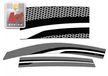 Дефлектора окон CA-Plastic Honda CR-V  RM1,RM3,RM4 (2012-2015) дорестайлинг (Серия Art белая, Без хром.молдинга)