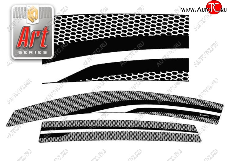 2 299 р. Дефлектора окон CA-Plastic  Honda CR-V  RM1,RM3,RM4 (2012-2015) дорестайлинг (Серия Art белая, Без хром.молдинга)  с доставкой в г. Пермь