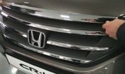 2 999 р. Накладка на капот СТ Honda CR-V RM1,RM3,RM4 дорестайлинг (2012-2015)  с доставкой в г. Пермь. Увеличить фотографию 2