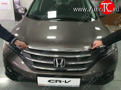 2 999 р. Накладка на капот СТ Honda CR-V RM1,RM3,RM4 дорестайлинг (2012-2015)  с доставкой в г. Пермь