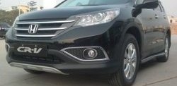 9 749 р. Накладка на передний бампер CT Honda CR-V RM1,RM3,RM4 дорестайлинг (2012-2015) (Неокрашенная)  с доставкой в г. Пермь. Увеличить фотографию 2