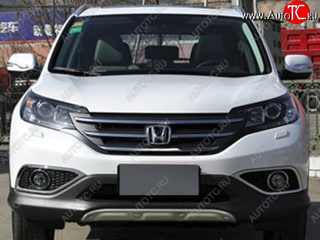 9 749 р. Накладка на передний бампер CT Honda CR-V RM1,RM3,RM4 дорестайлинг (2012-2015) (Неокрашенная)  с доставкой в г. Пермь