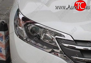4 749 р. Накладки на фары СТ Honda CR-V RM1,RM3,RM4 дорестайлинг (2012-2015) (Неокрашенные)  с доставкой в г. Пермь