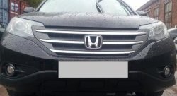 2 249 р. Сетка на бампер (2.4) Russtal (черная) Honda CR-V RM1,RM3,RM4 дорестайлинг (2012-2015)  с доставкой в г. Пермь. Увеличить фотографию 4