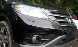 1 539 р. Сетка на бампер (2.0) Russtal (хром) Honda CR-V RM1,RM3,RM4 дорестайлинг (2012-2015)  с доставкой в г. Пермь. Увеличить фотографию 4