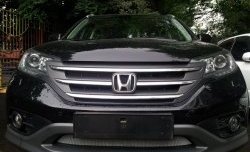 1 539 р. Сетка на бампер (2.0) Russtal (хром) Honda CR-V RM1,RM3,RM4 дорестайлинг (2012-2015)  с доставкой в г. Пермь. Увеличить фотографию 5