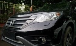 1 539 р. Сетка на бампер (2.0) Russtal (хром) Honda CR-V RM1,RM3,RM4 дорестайлинг (2012-2015)  с доставкой в г. Пермь. Увеличить фотографию 6