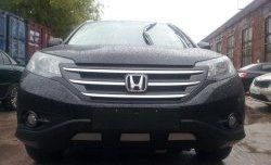 2 059 р. Сетка на бампер (2.4) Russtal (хром) Honda CR-V RM1,RM3,RM4 дорестайлинг (2012-2015)  с доставкой в г. Пермь. Увеличить фотографию 2